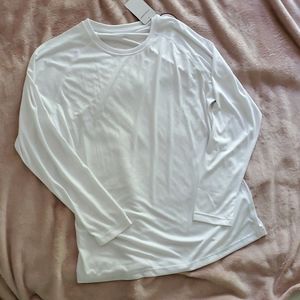 White sun protective long sleeve shirt